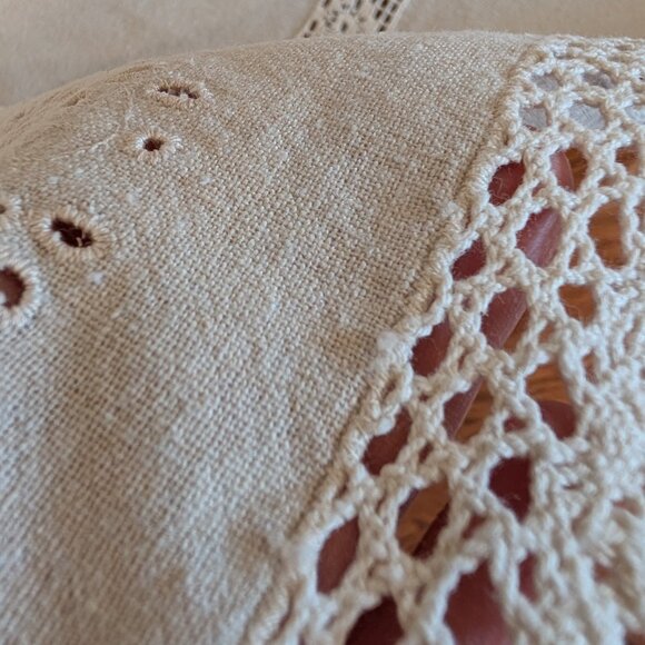 Vintage Emroidered Square Tablecloth 34x32.4 inches - Picture 2 of 7